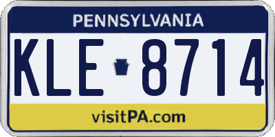PA license plate KLE8714