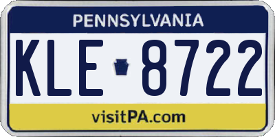 PA license plate KLE8722