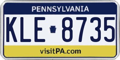 PA license plate KLE8735