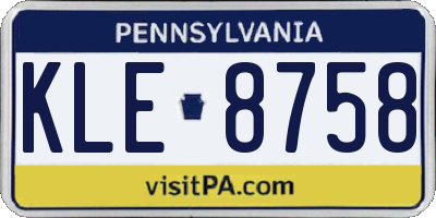 PA license plate KLE8758
