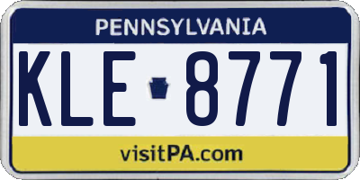 PA license plate KLE8771