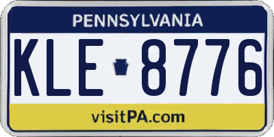 PA license plate KLE8776