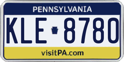 PA license plate KLE8780