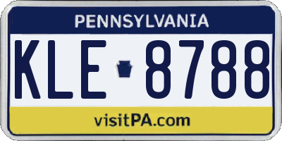 PA license plate KLE8788