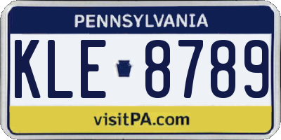 PA license plate KLE8789