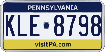 PA license plate KLE8798