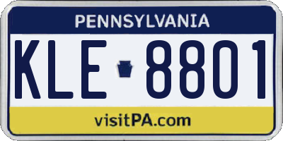 PA license plate KLE8801