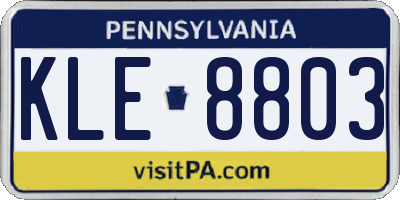 PA license plate KLE8803