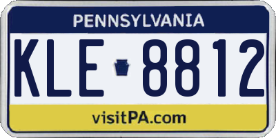 PA license plate KLE8812