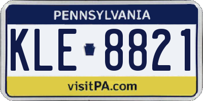 PA license plate KLE8821