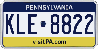 PA license plate KLE8822