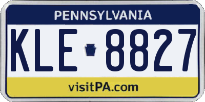 PA license plate KLE8827