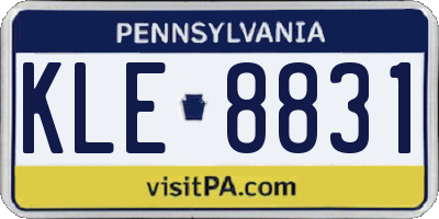PA license plate KLE8831