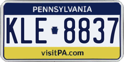 PA license plate KLE8837