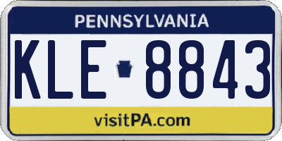 PA license plate KLE8843