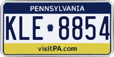 PA license plate KLE8854