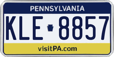 PA license plate KLE8857