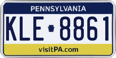 PA license plate KLE8861