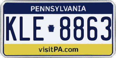 PA license plate KLE8863