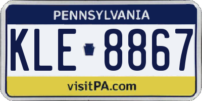 PA license plate KLE8867