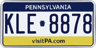 PA license plate KLE8878