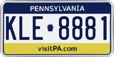 PA license plate KLE8881