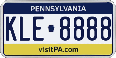 PA license plate KLE8888
