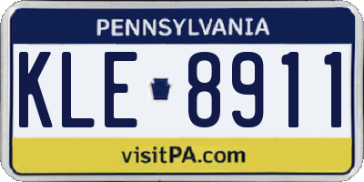 PA license plate KLE8911