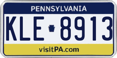 PA license plate KLE8913