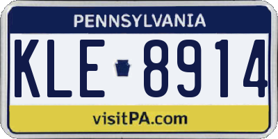 PA license plate KLE8914