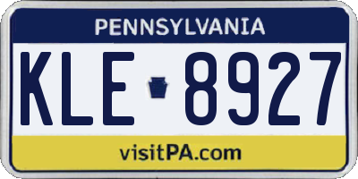 PA license plate KLE8927