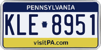 PA license plate KLE8951