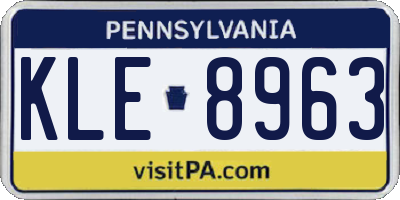 PA license plate KLE8963