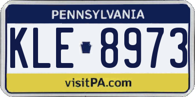 PA license plate KLE8973
