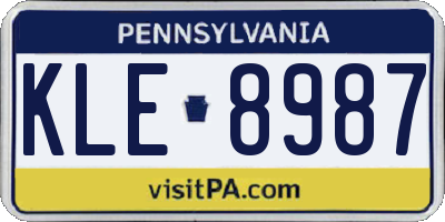 PA license plate KLE8987