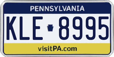 PA license plate KLE8995