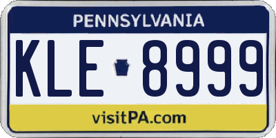 PA license plate KLE8999