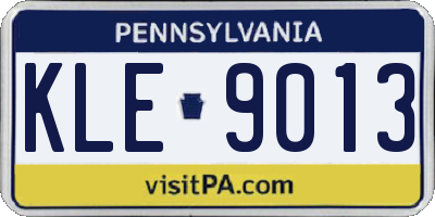 PA license plate KLE9013