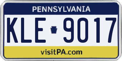 PA license plate KLE9017
