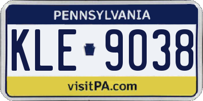 PA license plate KLE9038