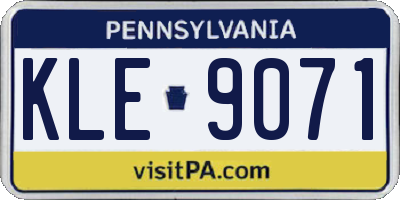 PA license plate KLE9071