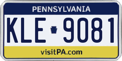 PA license plate KLE9081
