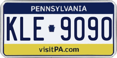 PA license plate KLE9090