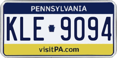 PA license plate KLE9094