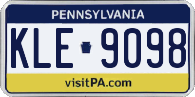PA license plate KLE9098