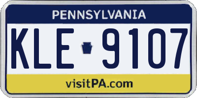 PA license plate KLE9107