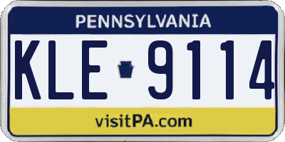 PA license plate KLE9114
