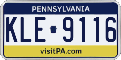 PA license plate KLE9116