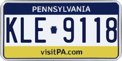 PA license plate KLE9118