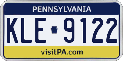 PA license plate KLE9122